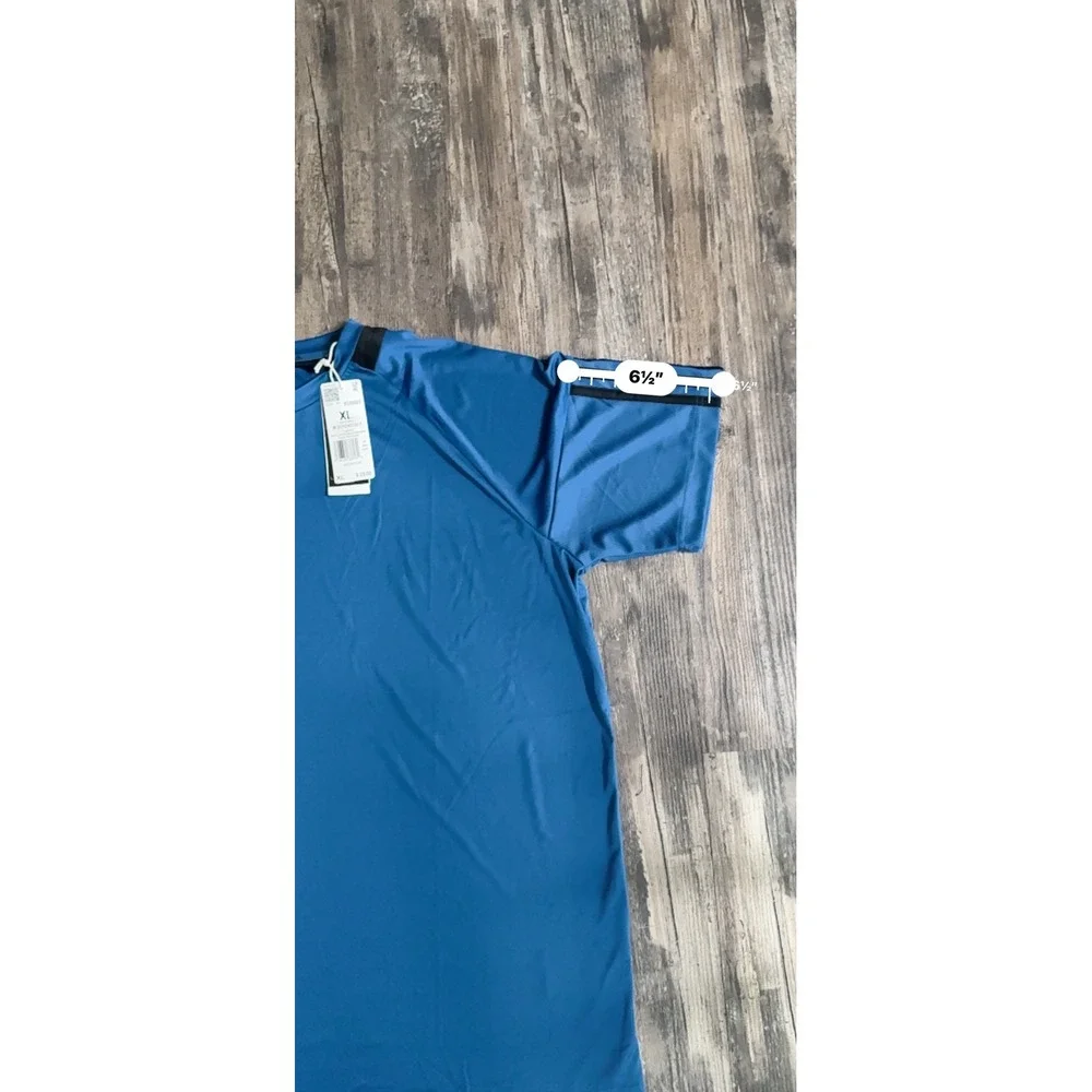 Adidas Mens Sporty Sereno 3S T Aeroready Train Lightweight Shirt Black & Blue XL